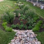 water runoff through rock hand-made stream